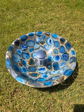 Round Blue Agate Stone Sink – Handmade Luxury Vessel Basin for Elegant Bathrooms